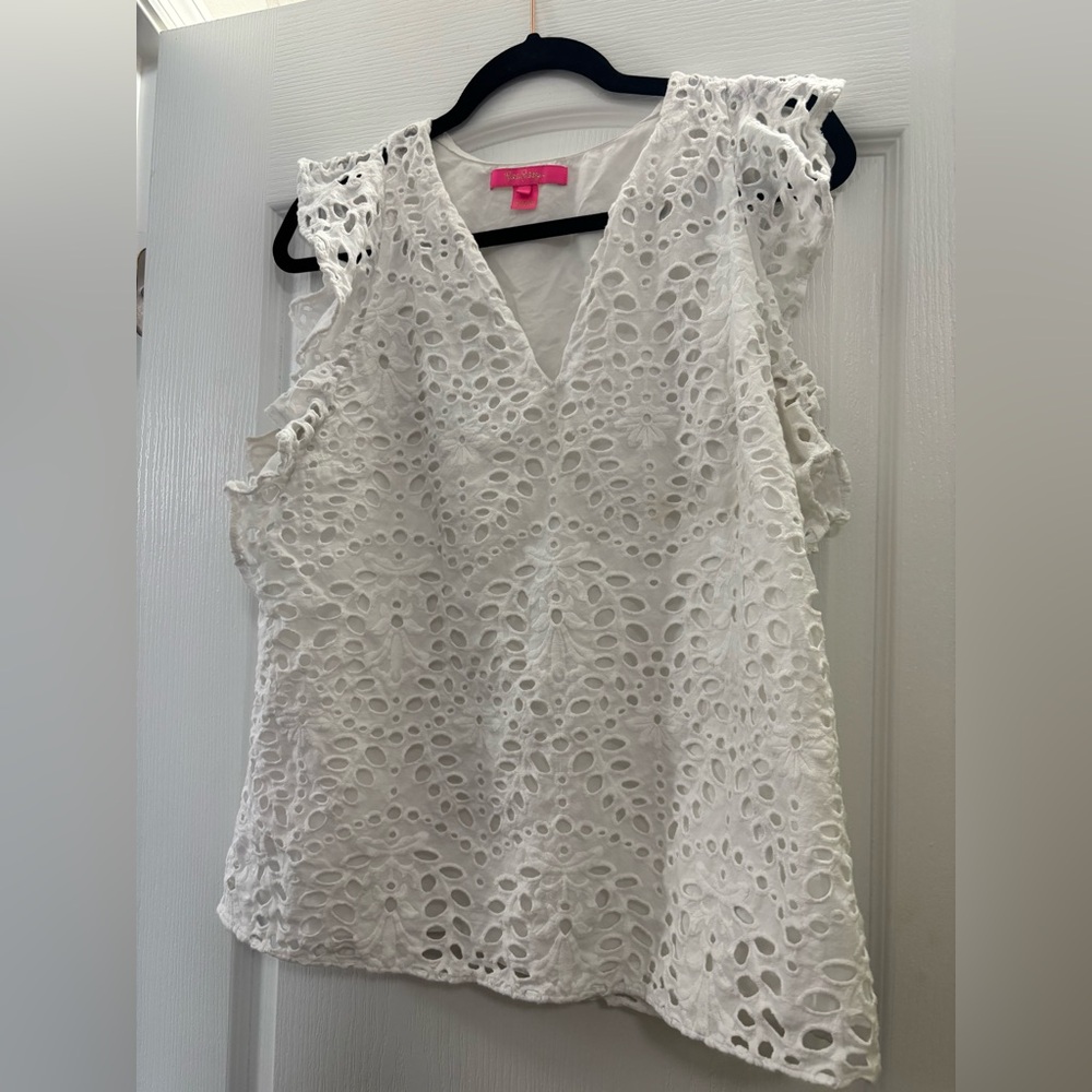 Lilly Pulitzer white eyelit top